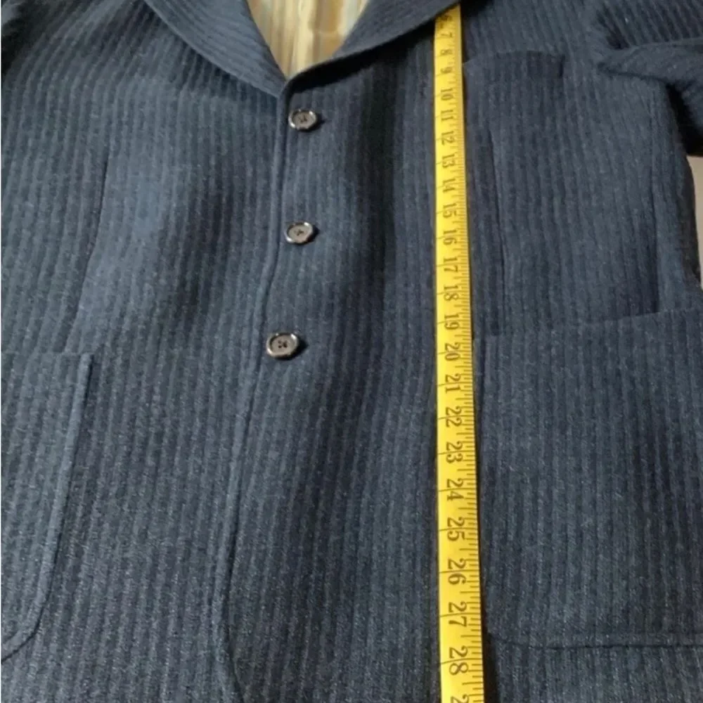 Kroon Sports Coat Jacket Men’s Color Blue Size 40R Black Stripes Three button - Picture 8 of 12